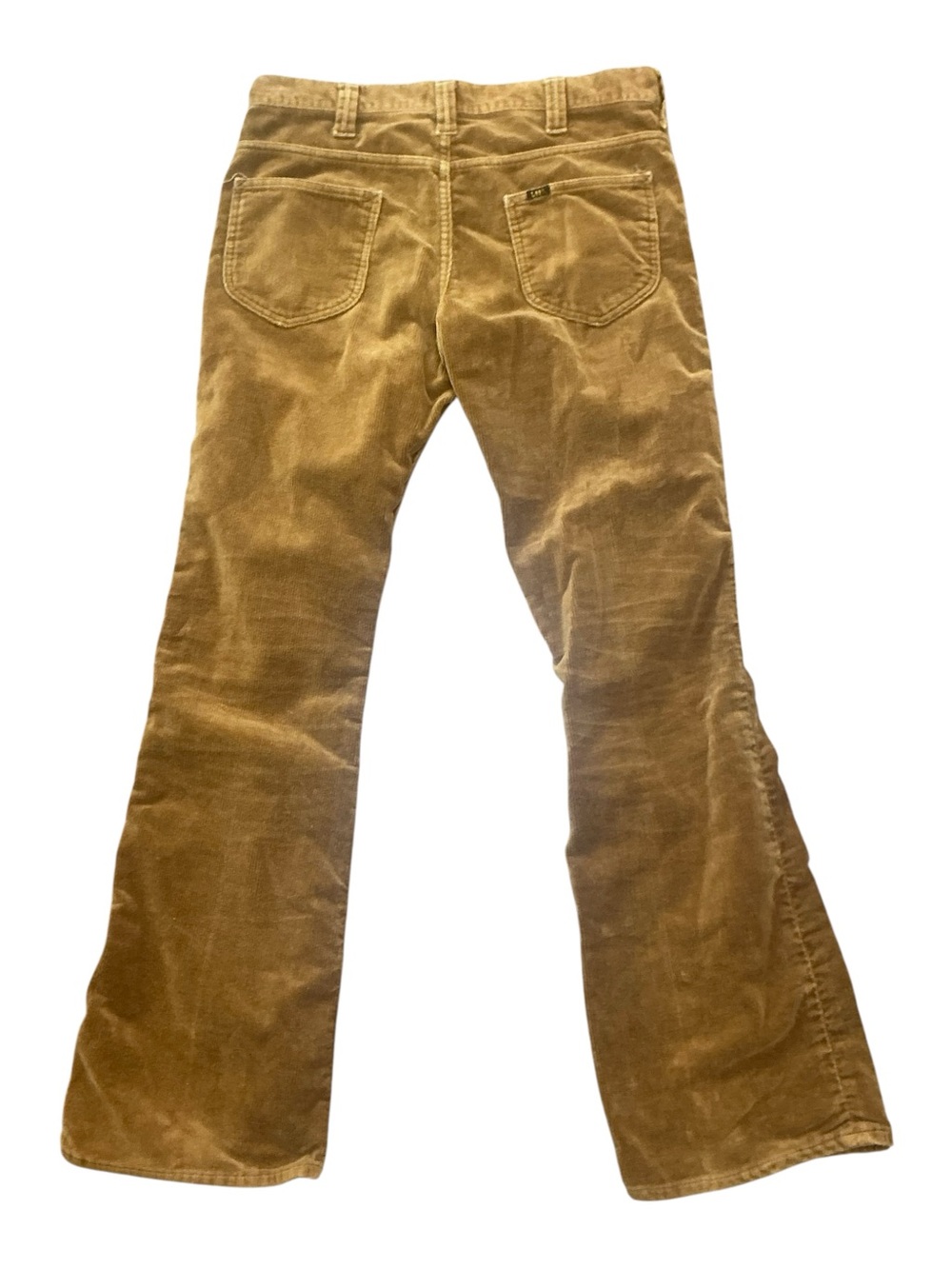 Vintage 70s Lee boot cut wide leg rust colored corduroy pants 34 x 32 USA made